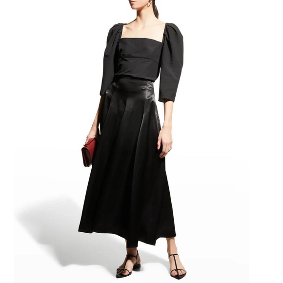 VINCE Paneled Slip Skirt in Black Size 0 - Picture 2 of 4